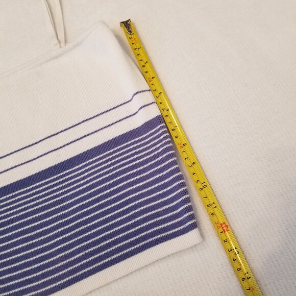 Vintage REAL Clothes Cotton Strappy Crop Tank Top White with Periwinkle Stripe M - Picture 7 of 8
